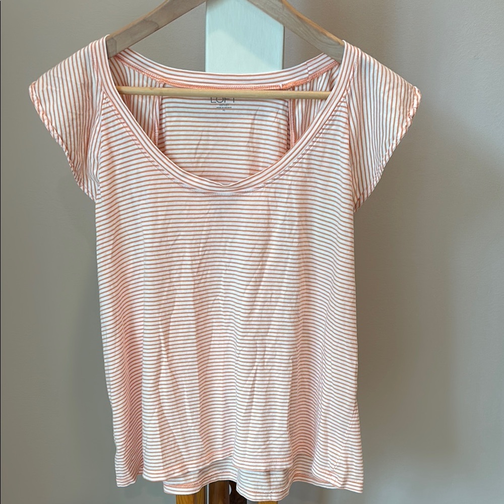 LOFT Outlet Orange Striped Tee
